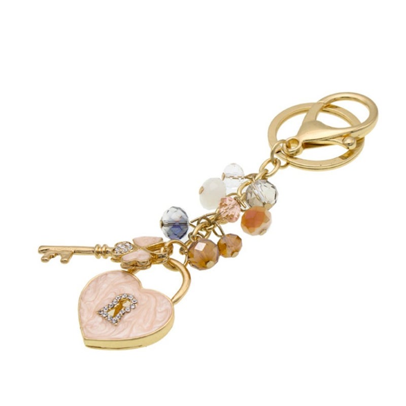 Vedory Fashion Lady's Keychain Heart Crystal Rhinestone Key Chain Key Ring Charm Purse Pendant Handbag Bag Decoration Holiday Christmas Gift For Girls (Love keychain) - Image 3